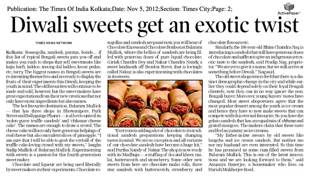 Article - Diwali sweets get an exotic twist