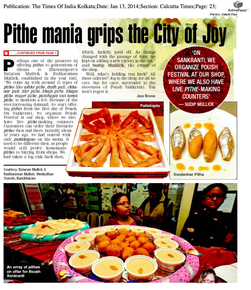 Article - Pithe mania grips the City of Joy