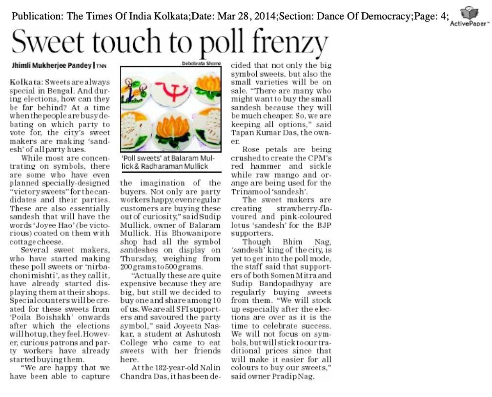 Article - Sweet touch to poll frenzy