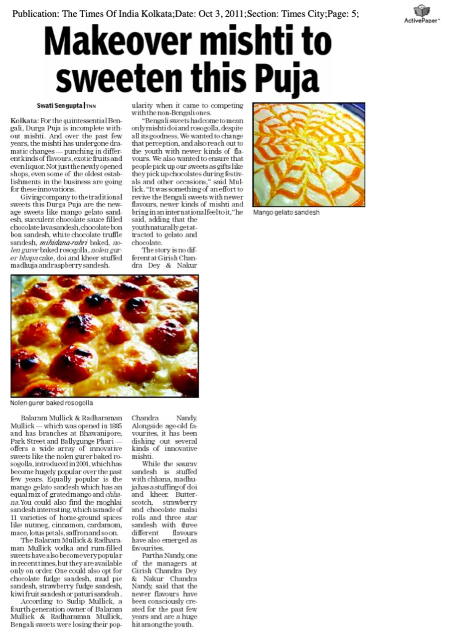 Article - Makeover mishti to sweeten this Puja
